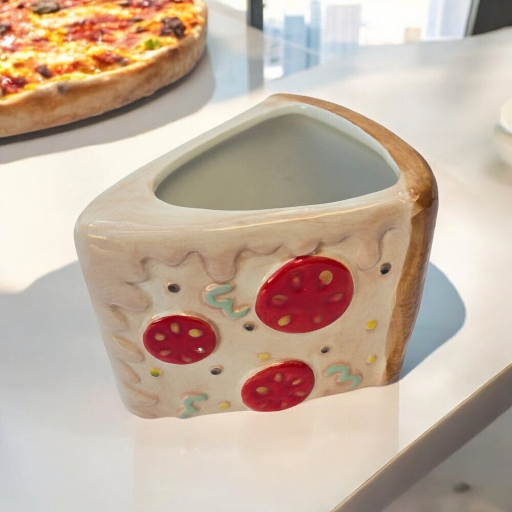 New Fun Pizza Slice Food Pencil Holder Organizer Desk Office School Supplies